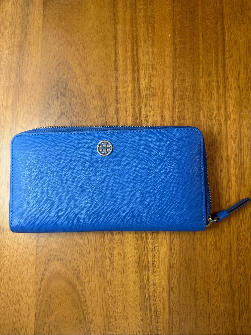 Tory Burch Royal Blue Zip-Around Wallet